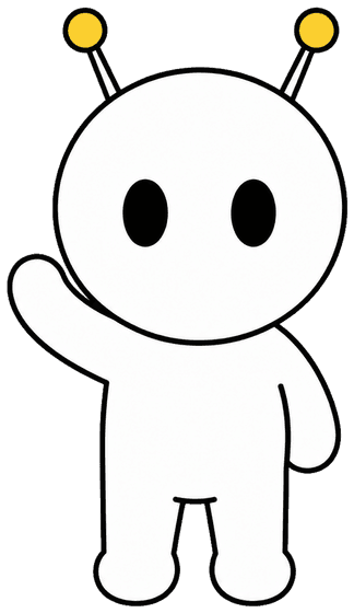 LOLA, the APEX assistant mascot, a friendly white robot waving hello