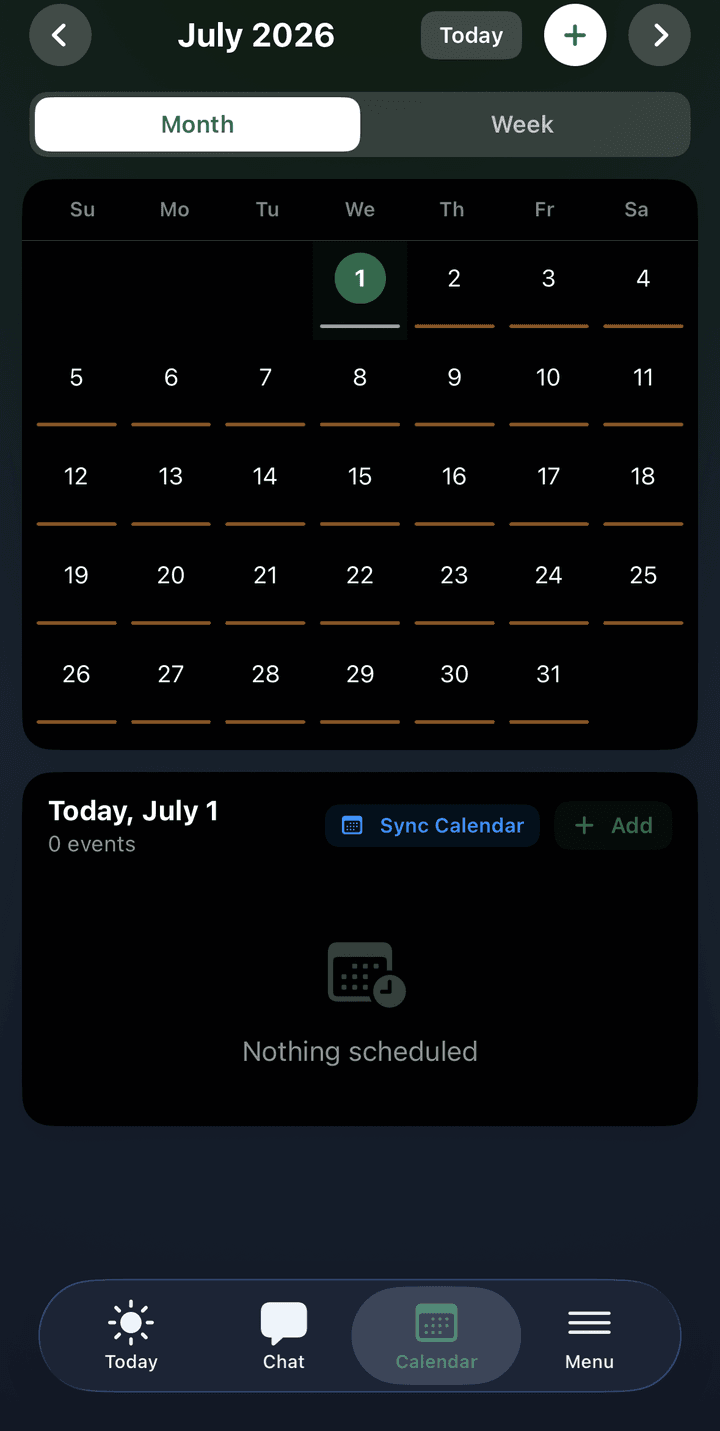 Apex smart calendar month view